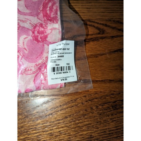 NWT Lilly Pulitzer Pink Phi Mu Patterned Bundle - Tote, Makeup Bag, Scarf - Picture 5 of 15